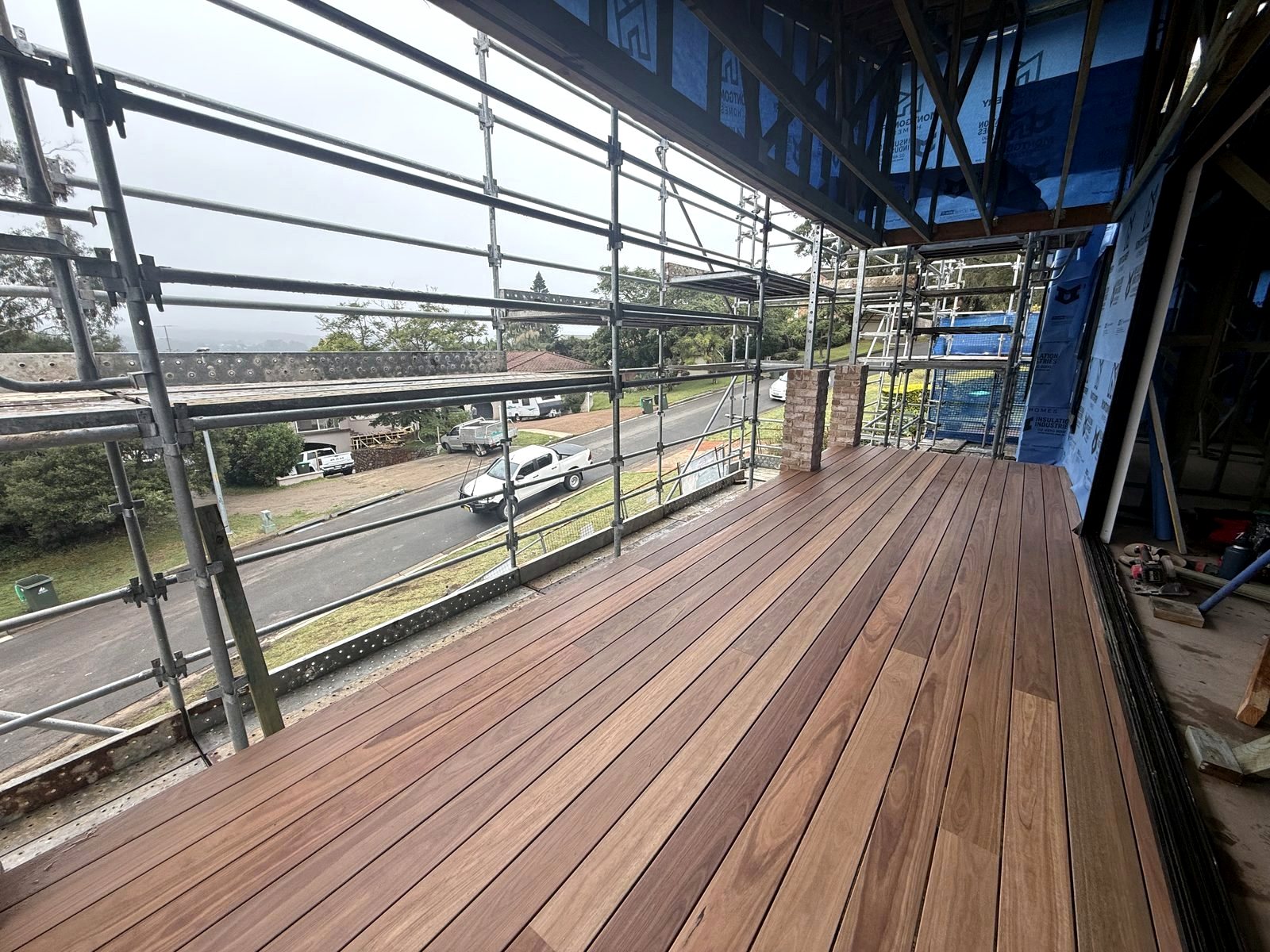 Upper-level deck on a new build